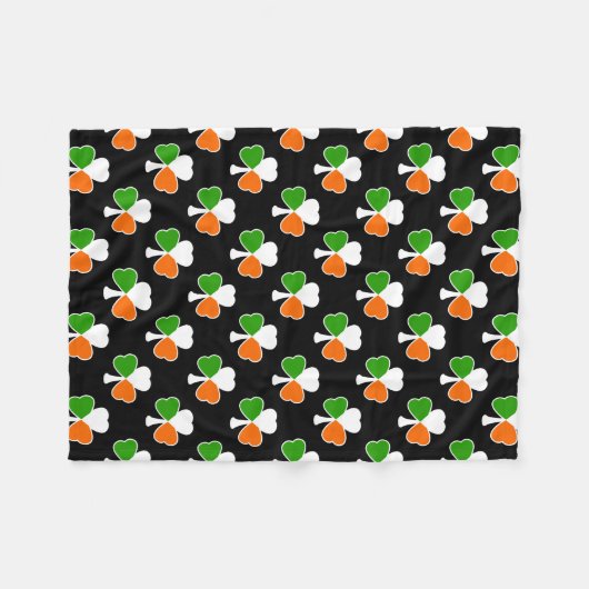 Shamrock Pattern | Ierse vlag Fleece Deken (Voorkant (Horizontaal))