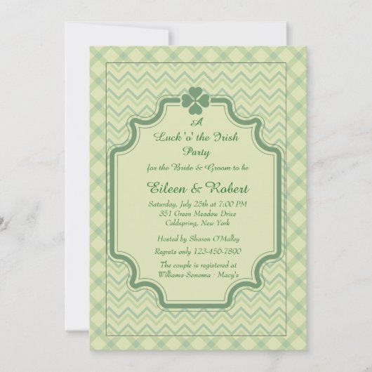 Shamrock Pattern Invitation Kaart (Voorkant)