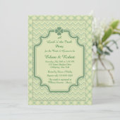 Shamrock Pattern Invitation Kaart (Staand voorkant)