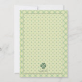 Shamrock Pattern Invitation Kaart (Achterkant)