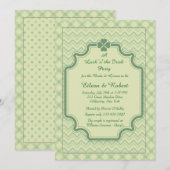 Shamrock Pattern Invitation Kaart (Voorkant / Achterkant)