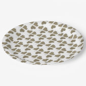 Shamrock Pattern Irish Clover Ireland Gold Elegant Papieren Bordje (Gekanteld)