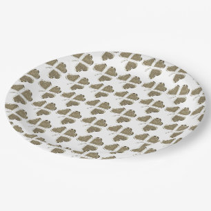 Shamrock Pattern Irish Clover Ireland Gold Elegant Papieren Bordje