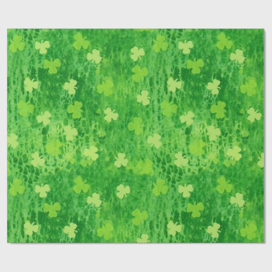 Shamrock Pattern - Irish Clover - Wrapping Paper Cadeaupapier (Vlak)