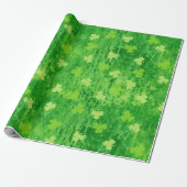 Shamrock Pattern - Irish Clover - Wrapping Paper Cadeaupapier (Uitgerold)