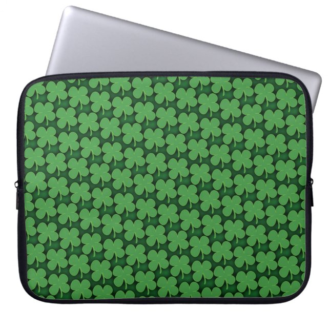 Shamrock Pattern Laptop Sleeve (Voorkant)