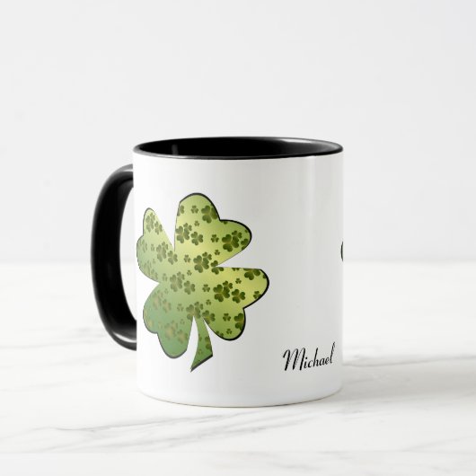Shamrock Pattern Personalized Mok (Voorkant links)