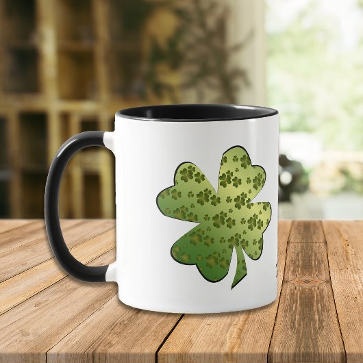 Shamrock Pattern Personalized Mok
