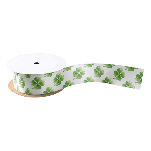 Shamrock Pattern Ribbon Satijnen Lint (Spoel)