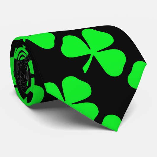 Shamrock Pattern Saint Patrick's Day Stropdas (Opgerold)