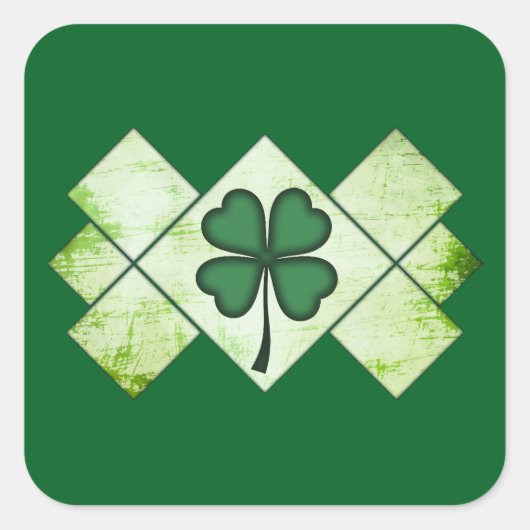 Shamrock Pattern St Patrick’s Day - Autocolante Vierkante Sticker (Voorkant)