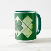 Shamrock Pattern St Patrick’s Day Shirt – caneca Mok (Voorkant rechts)