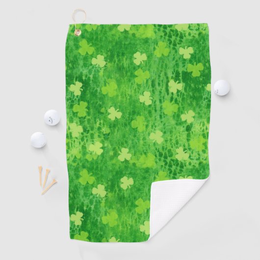 Shamrock Pattern - St Patricks Day - Golf Towel Golfhanddoek (Insitu)