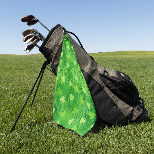 Shamrock Pattern - St Patricks Day - Golf Towel Golfhanddoek (Groen)