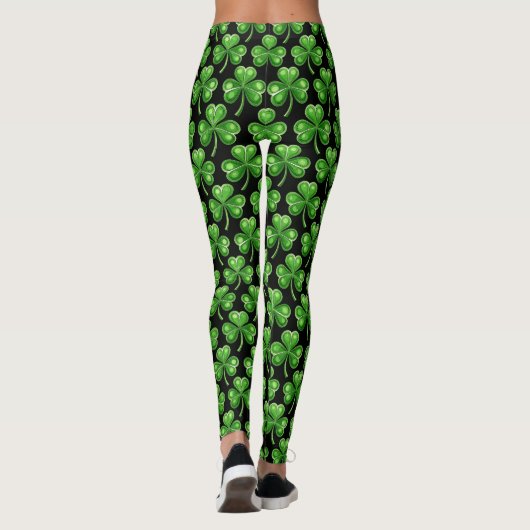 Shamrock Pattern St Patrick's Day Leggings (Achterkant)