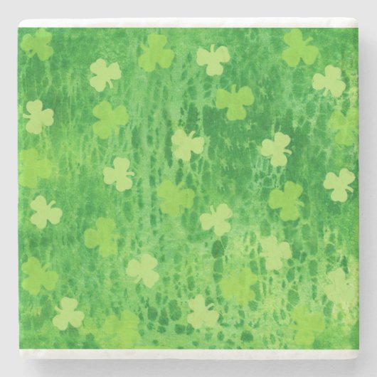 Shamrock Pattern - St Patricks Day - Stone Onderze Stenen Onderzetter (Voorkant)