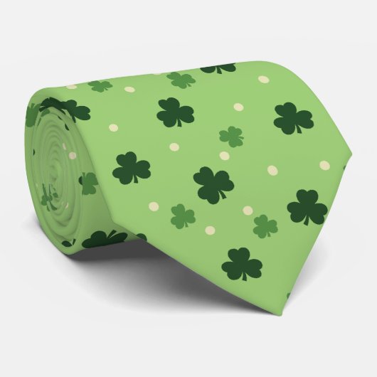 Shamrock Pattern Stropdas (Opgerold)
