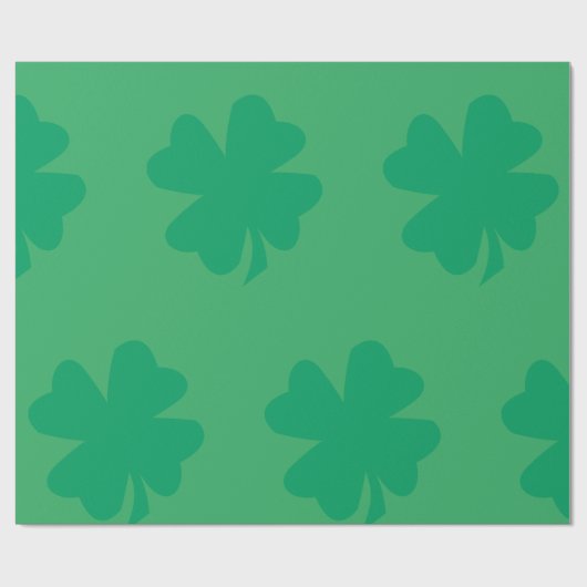 Shamrock Pattern Zee Groen St Patrick's Day 2024 Cadeaupapier (Vlak)