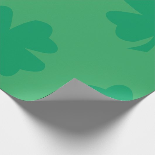 Shamrock Pattern Zee Groen St Patrick's Day 2024 Cadeaupapier (Hoek)