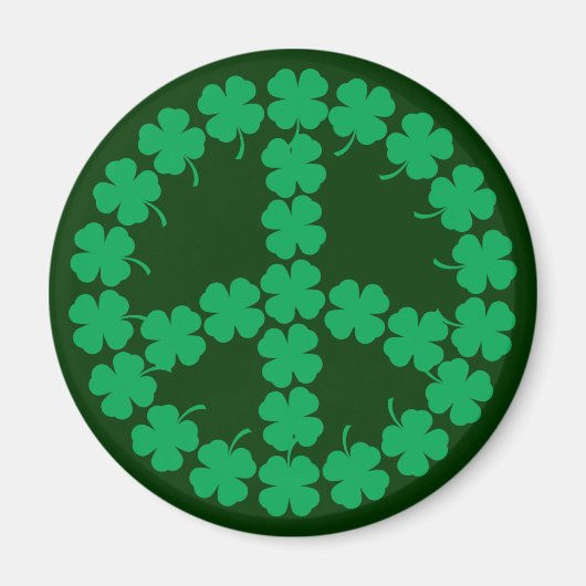 Shamrock Peace Symbol Magneet (Voorkant)