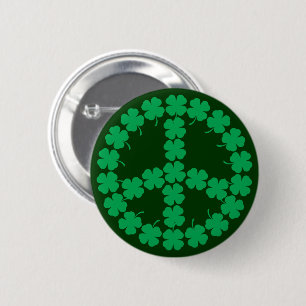 Shamrock Peace Symbol Ronde Button 5,7 Cm