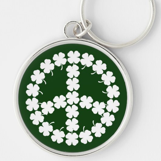 Shamrock Peace Symbol Sleutelhanger (Voorkant)
