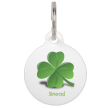 Shamrock personalized St Patrick's Day dog label