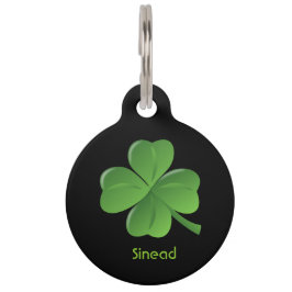 Shamrock personalized St Patrick's Day dog label Huisdierpenning