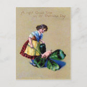  Shamrock Pig Girl St Patrick's Day Kaart (Voorkant)