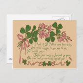 Shamrock Plant St Patrick's Day Kaart (Voorkant / Achterkant)