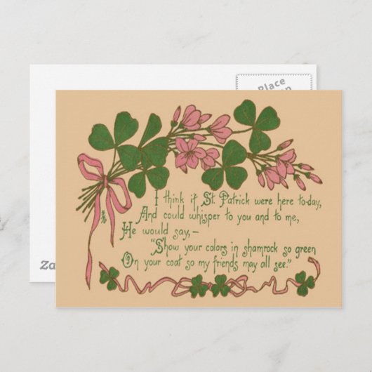  Shamrock Plant St Patrick's Day Kaart (Voorkant / Achterkant)