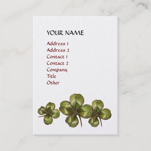 SHAMROCK platina Visitekaartje (Voorkant)