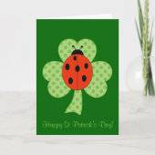 Shamrock Polka dots en ladybug St Patrick's Day Kaart (Voorkant)