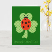 Shamrock Polka dots en ladybug St Patrick's Day Kaart (Gele Bloem)