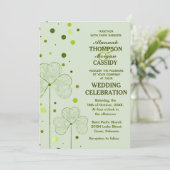 Shamrock Polka Dots Huwelijksuitnodiging 2 Kaart (Staand voorkant)