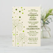 Shamrock Polka Dots Huwelijksuitnodiging Kaart (Staand voorkant)