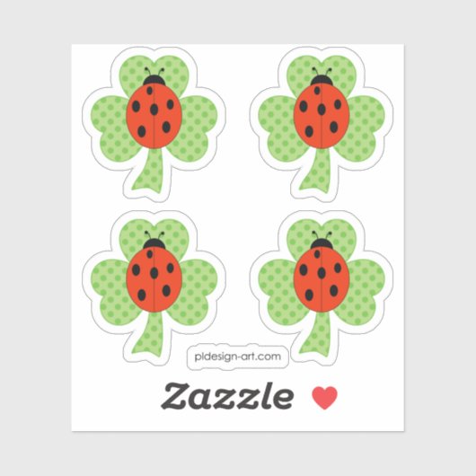 Shamrock Polka dots Ladybug Ladybird Sticker (Vel)