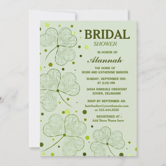 Shamrock Polka Dots Vrijgezellenfeest 2 Kaart (Voorkant)