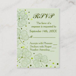 Shamrock Polka Dots Wedding RSVP 2 Informatiekaartje