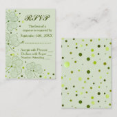 Shamrock Polka Dots Wedding RSVP 2 Informatiekaartje (Voorkant / Achterkant)