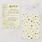 Shamrock Polka Dots Wedding RSVP Informatiekaartje (Voorkant / Achterkant)