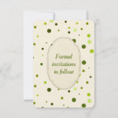 Shamrock Polka Dots Wedding Save the Date Kaart (Achterkant)