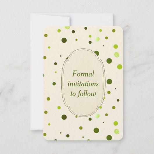 Shamrock Polka Dots Wedding Save the Date Kaart (Achterkant)