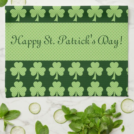 Shamrock Polka stipt St. Patrick's Day Personalize Theedoek (Gevouwen)