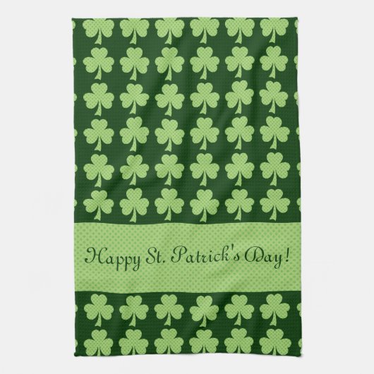 Shamrock Polka stipt St. Patrick's Day Personalize Theedoek (Verticaal)