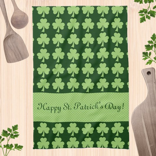 Shamrock Polka stipt St. Patrick's Day Personalize Theedoek