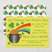 Shamrock Pot of Gold Rainbow St Patrick's Day Kaart (Voorkant / Achterkant)