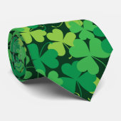 Shamrock Print Stropdas (Opgerold)