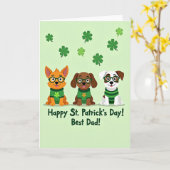 Shamrock Puppy Beste Vader Kaart (Gele Bloem)
