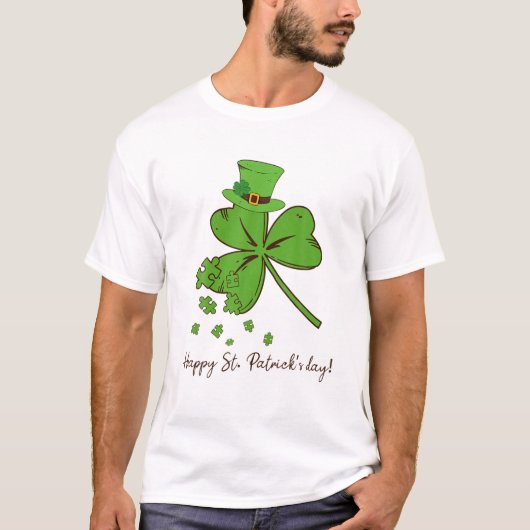 Shamrock Puzzles Autism Awareness St Patrick's Day T-shirt (Voorkant)